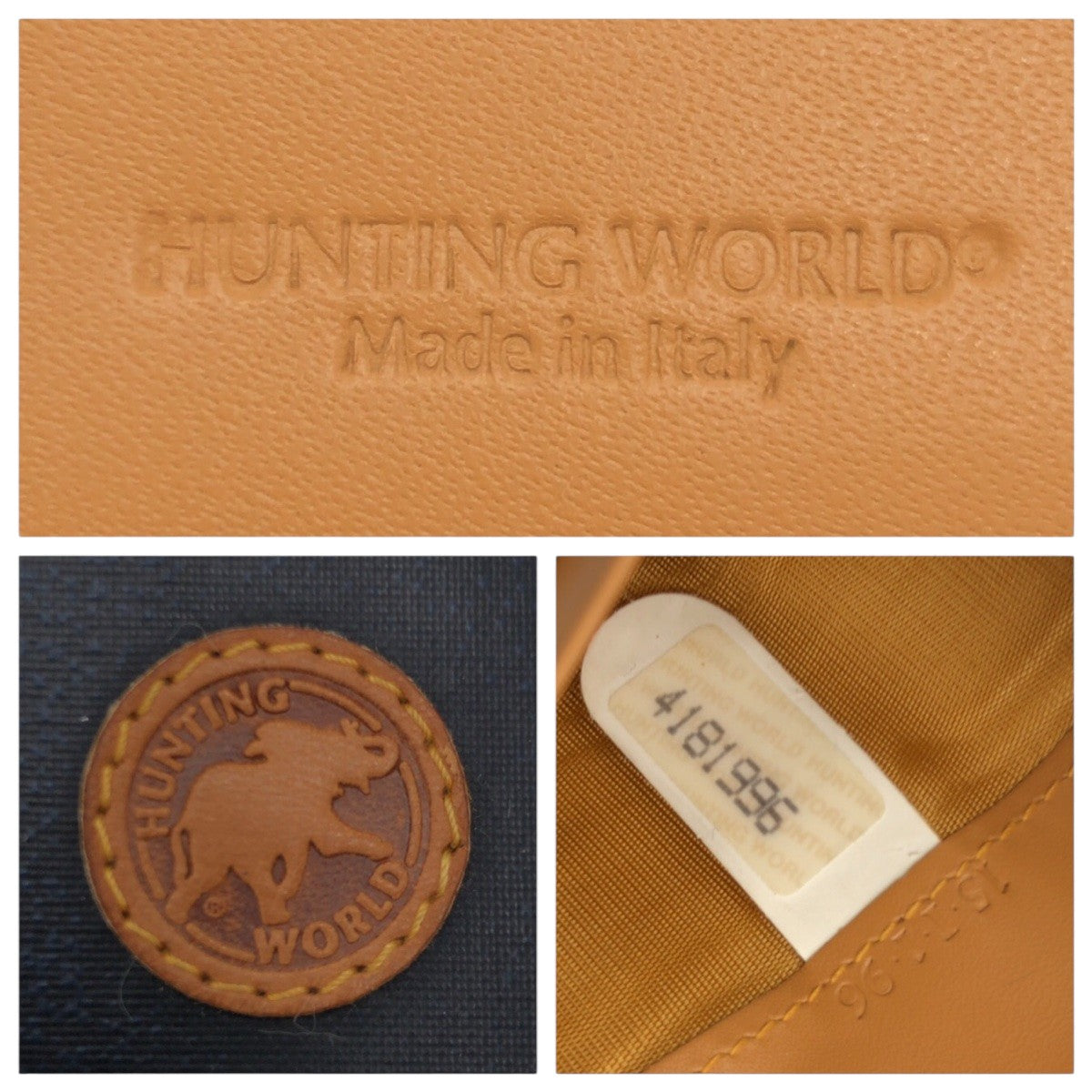 22491
HUNTING WORLD ハンティングワールド バチュー ネイビー ブラウン ナイロン 15.I.1.96 長財布 ロングウォレット メンズ B1