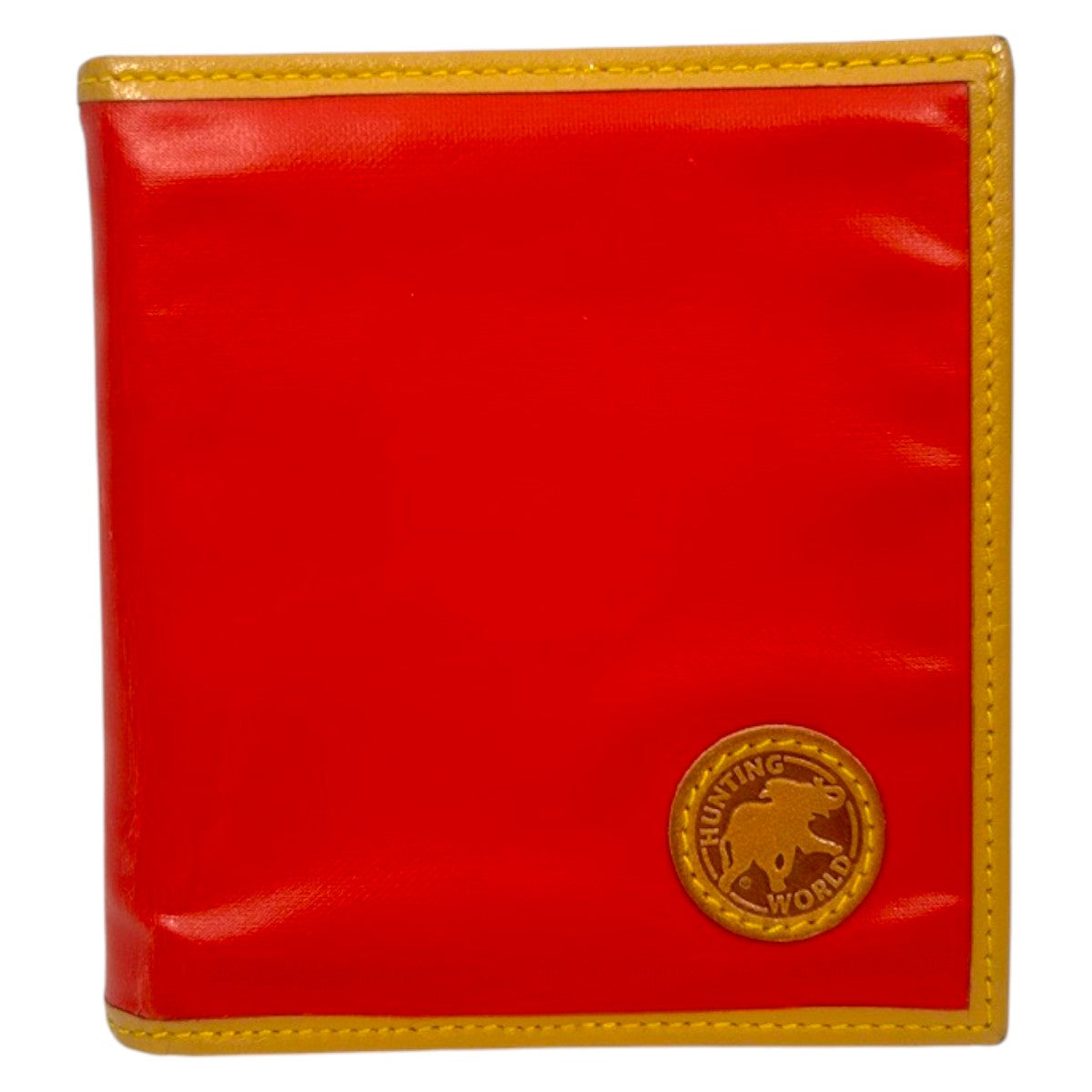 22492
HUNTING WORLD ハンティングワールド レッド ブラウン ナイロン / レザー 二つ折り財布 折財布 コンパクトウォレット メンズ AB1