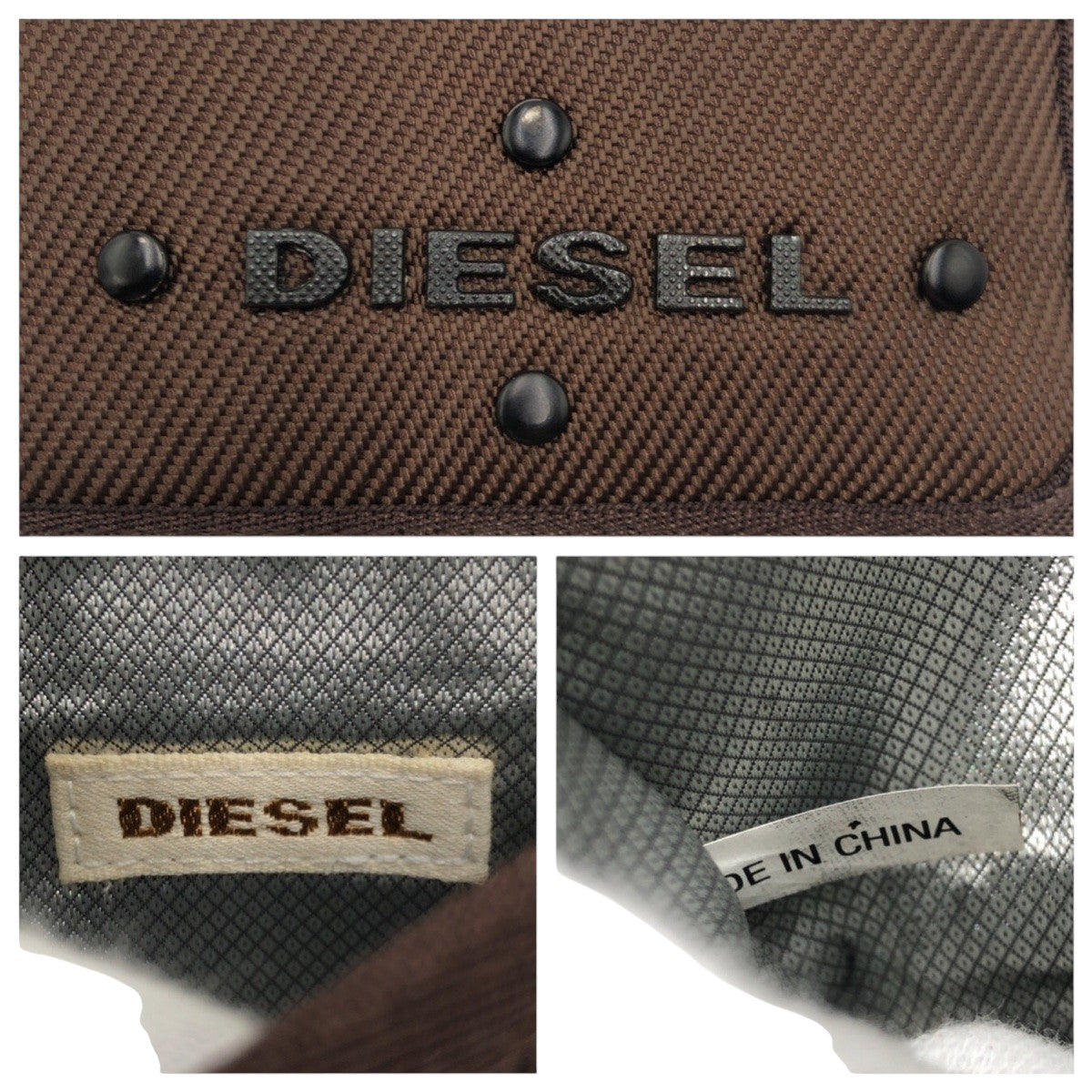 22496
DIESEL ディーゼル ブラウン ポリエステル 二つ折り財布 折財布 コンパクトウォレット レディース AB1