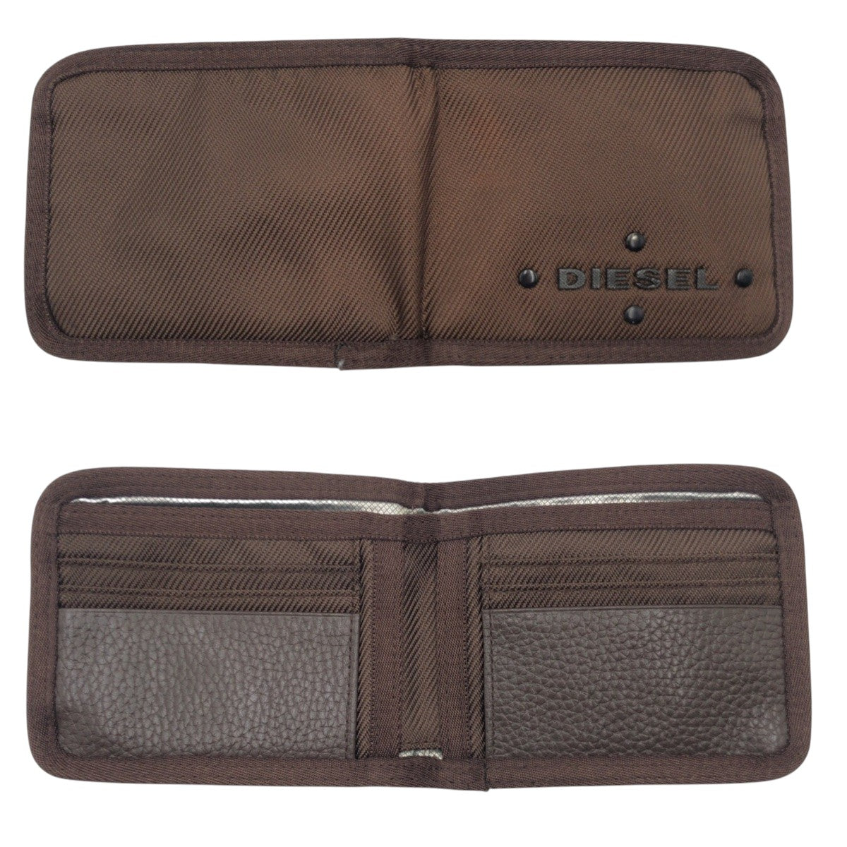 22496
DIESEL ディーゼル ブラウン ポリエステル 二つ折り財布 折財布 コンパクトウォレット レディース AB1