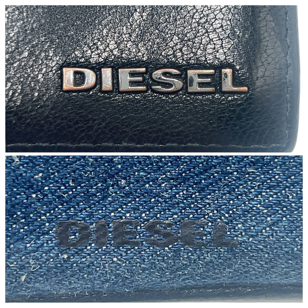 22497
DIESEL ディーゼル ブラック 黒 レザー 二つ折り財布 折財布 コンパクトウォレット メンズ AB1