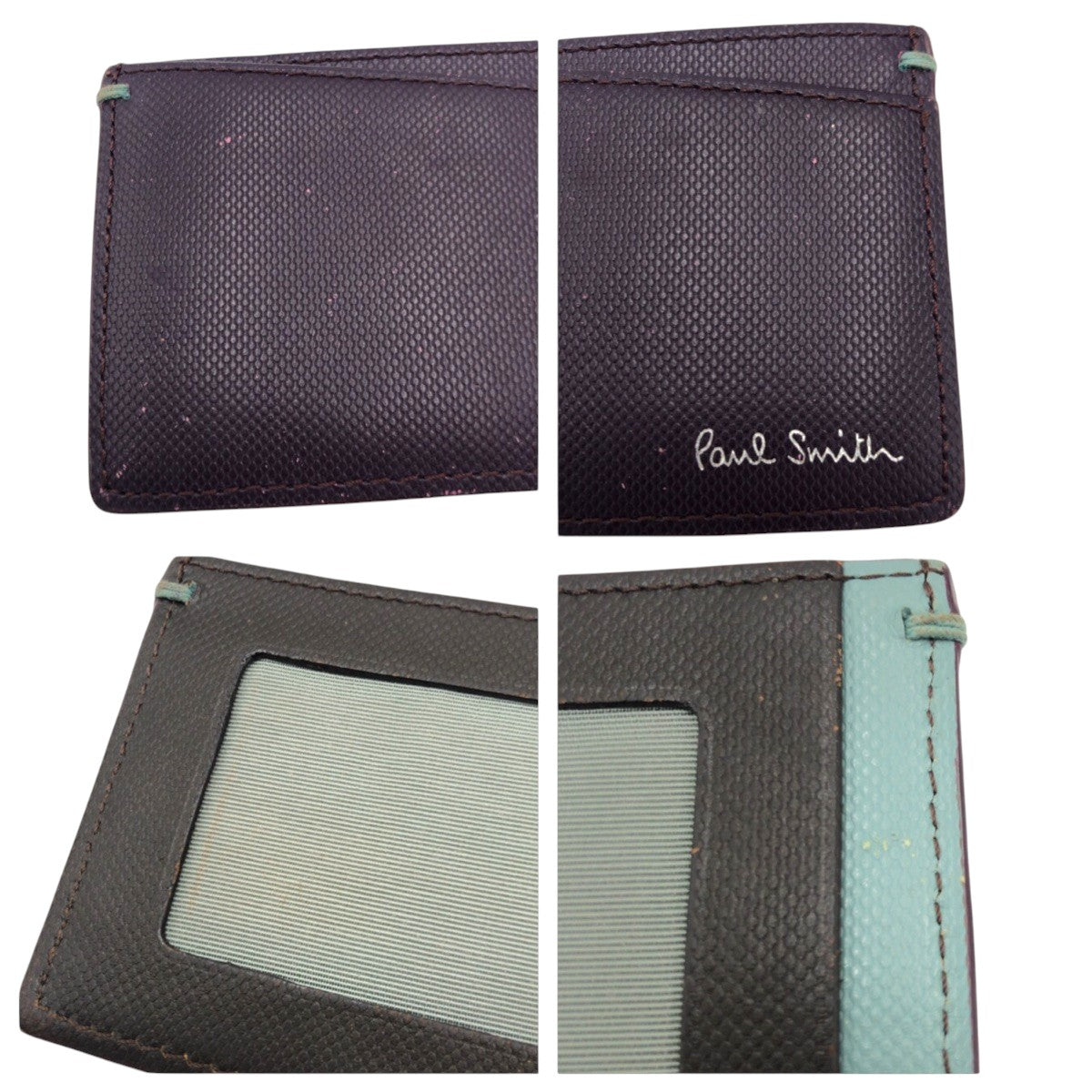 22498
Paul Smith ポール スミス コントラストカラー パープル レザー カードケース パスケース 名刺入れ メンズ AB1