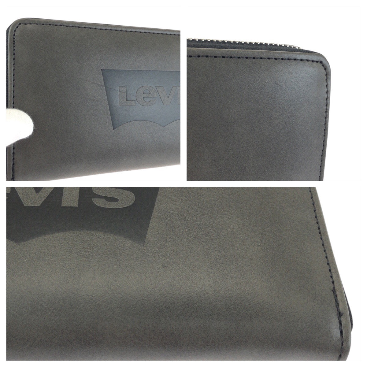 22501
Levi's リーバイス グレー シルバー金具 PVC 長財布 ロングウォレット メンズ A1