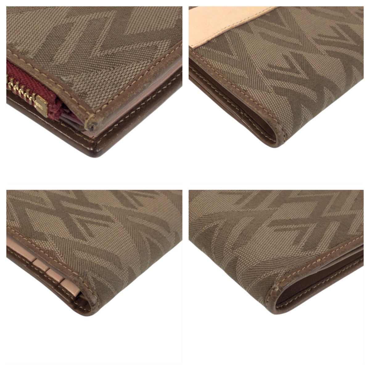 22503
Valentino Garavani Brown Pink Beige Gold Hardware Canvas / Leather PR B 913 TMC 1 Bi-fold Wallet Compact Wallet Women's AB1