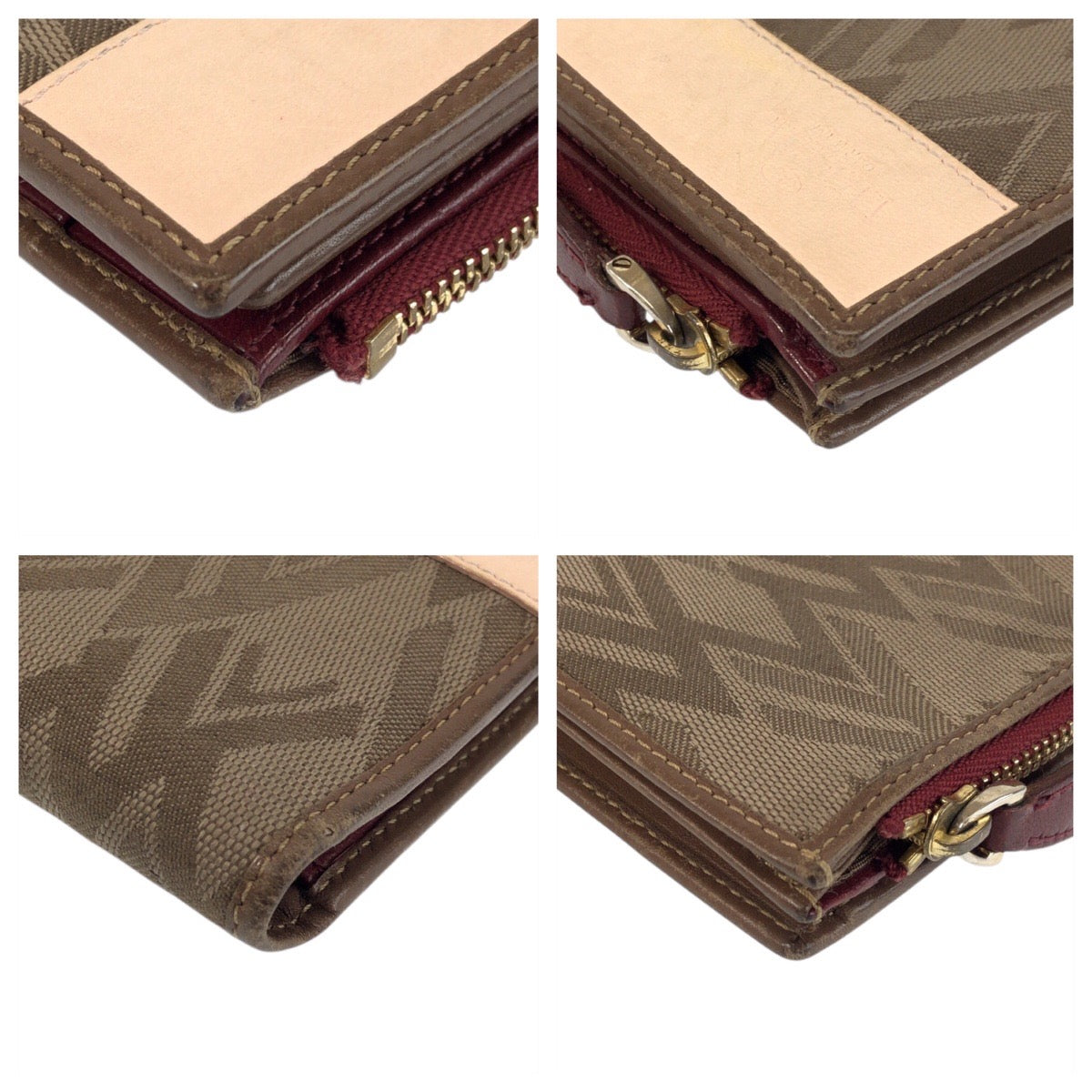 22503
Valentino Garavani Brown Pink Beige Gold Hardware Canvas / Leather PR B 913 TMC 1 Bi-fold Wallet Compact Wallet Women's AB1