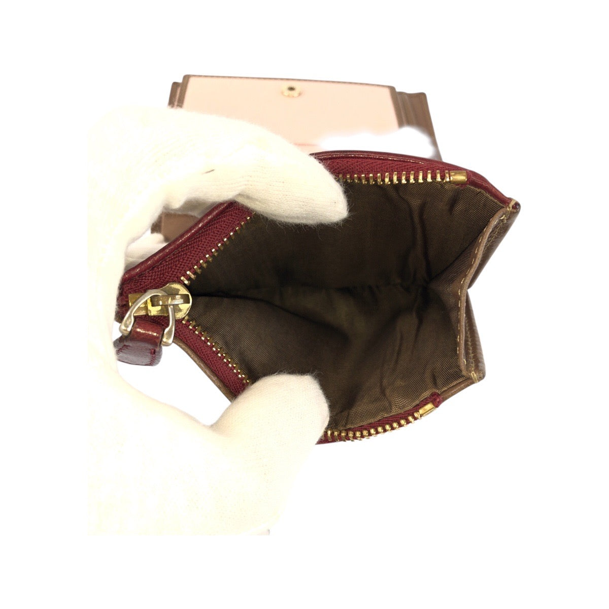 22503
Valentino Garavani Brown Pink Beige Gold Hardware Canvas / Leather PR B 913 TMC 1 Bi-fold Wallet Compact Wallet Women's AB1