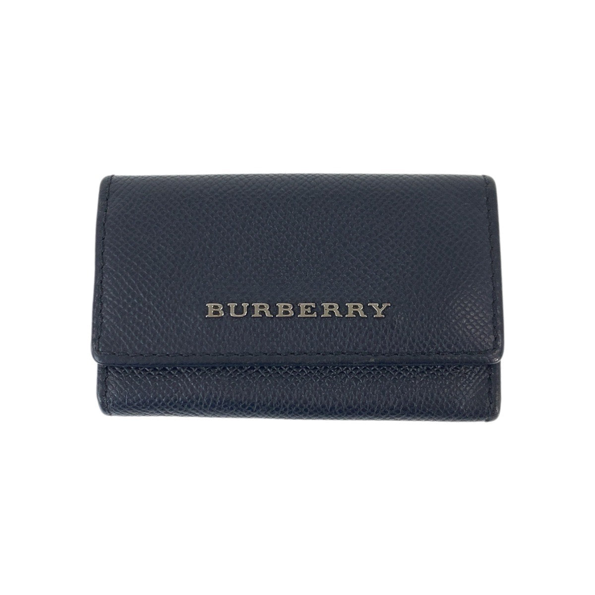 22505
BURBERRY バーバリー 6連 ネイビー ガンメタ金具 レザー キーケース 男女兼用 メンズ AB2