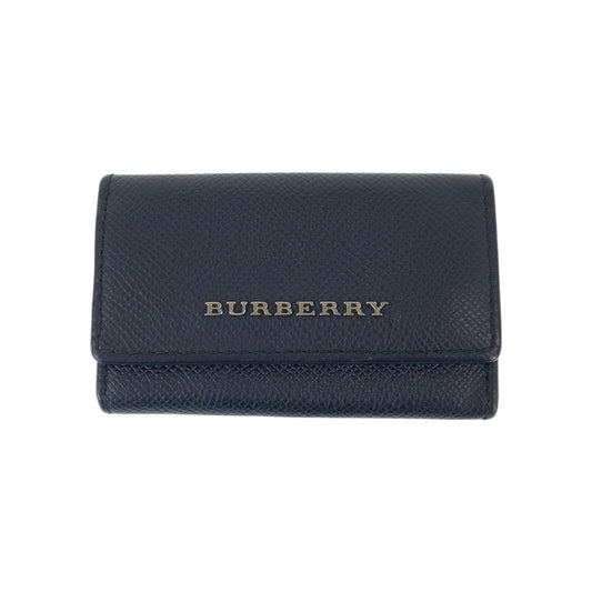 22505
BURBERRY バーバリー 6連 ネイビー ガンメタ金具 レザー キーケース 男女兼用 メンズ AB2