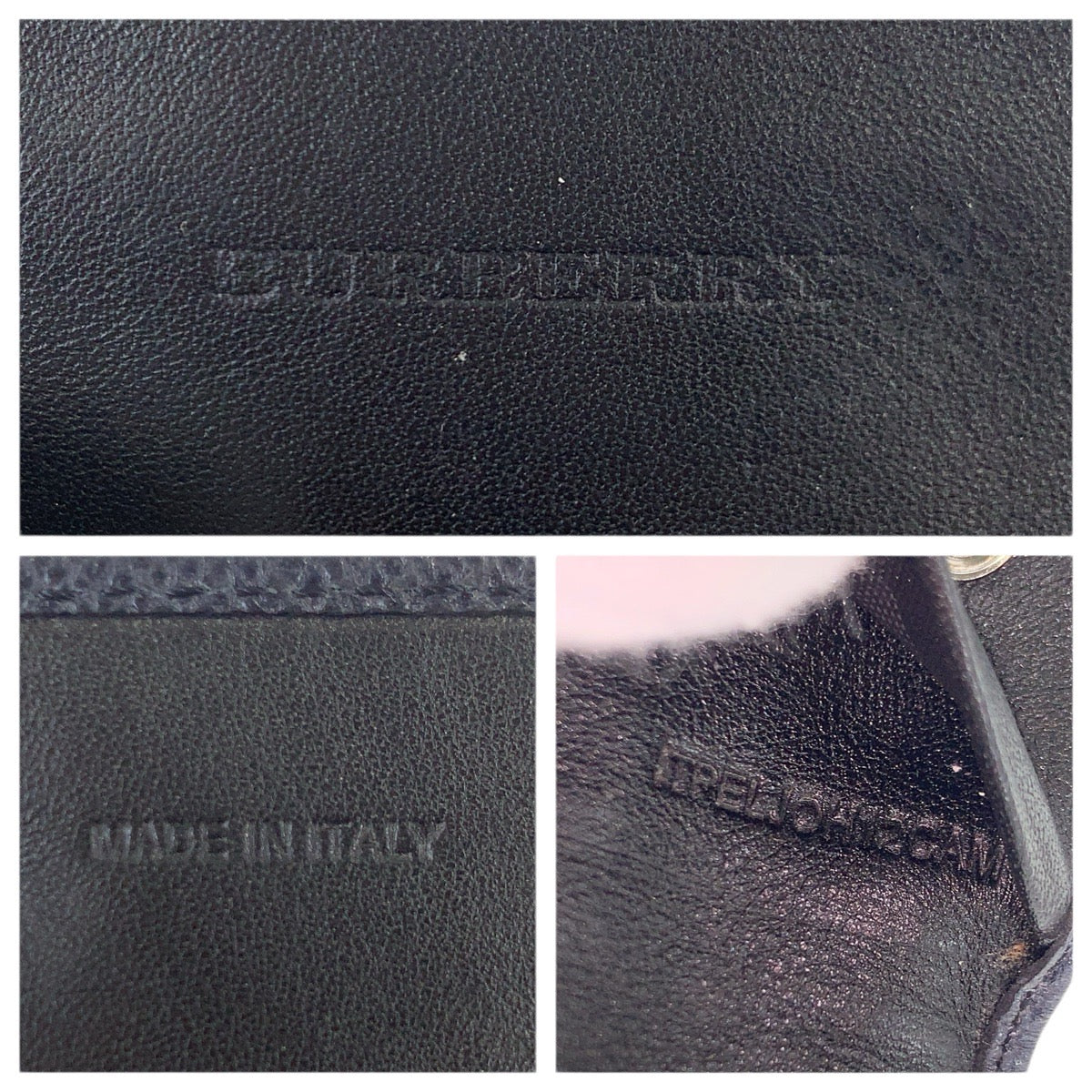 22505
BURBERRY バーバリー 6連 ネイビー ガンメタ金具 レザー キーケース 男女兼用 メンズ AB2