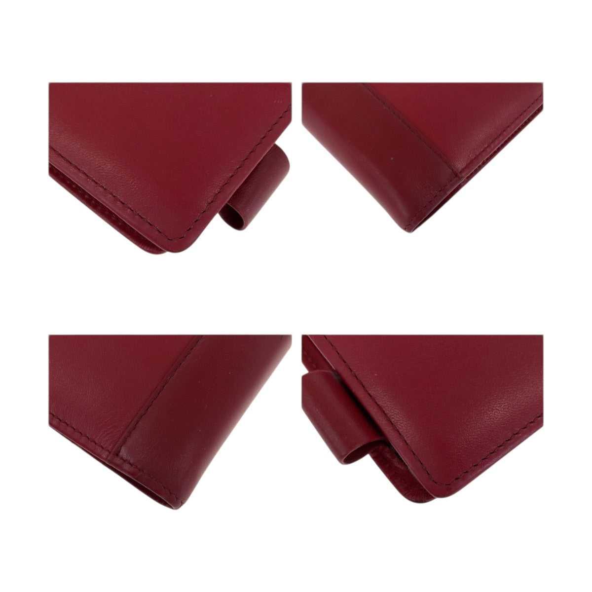 22508
BURBERRY バーバリー チェック柄 レッド シルバー金具 レザー 手帳カバー レディース AB4
