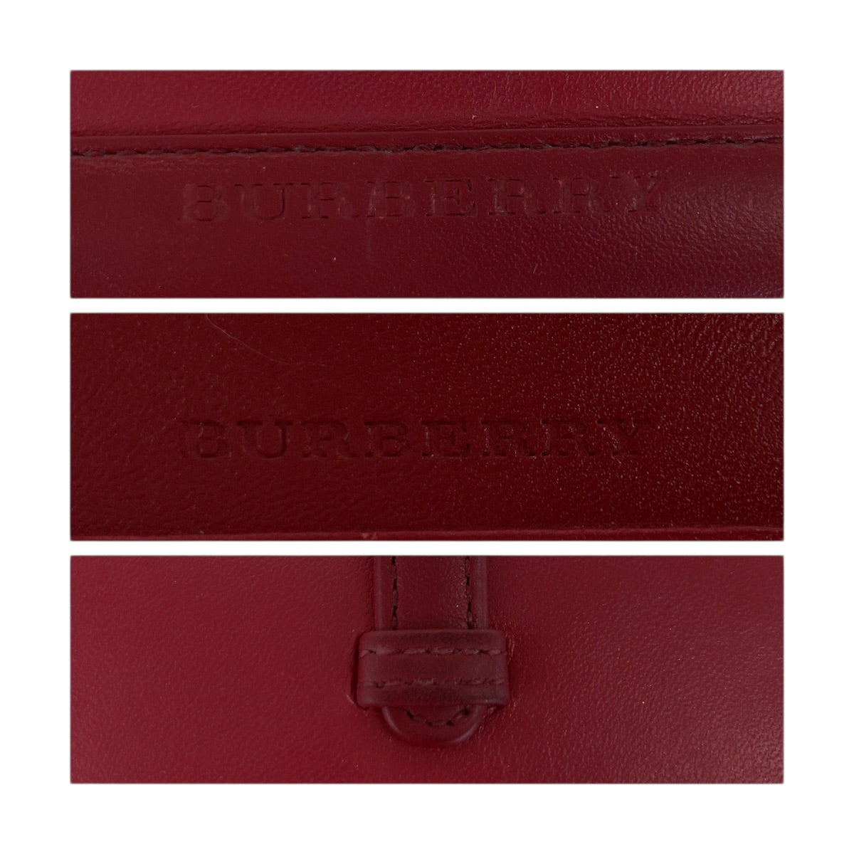 22508
BURBERRY バーバリー チェック柄 レッド シルバー金具 レザー 手帳カバー レディース AB4