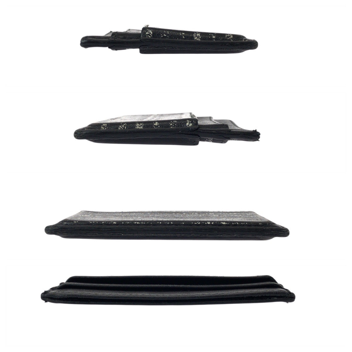 22511
DIOR HOMME ディオール オム ブラック 黒 ホワイト レザー 10 B0 0176 カードケース パスケース メンズ AB3