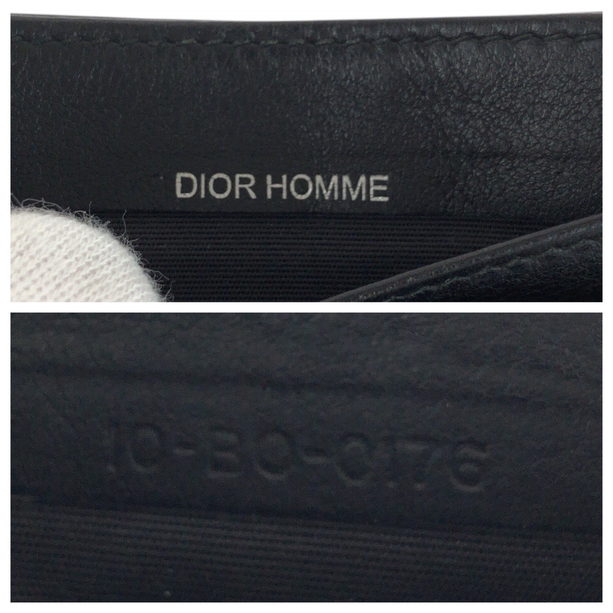 22511
DIOR HOMME ディオール オム ブラック 黒 ホワイト レザー 10 B0 0176 カードケース パスケース メンズ AB3