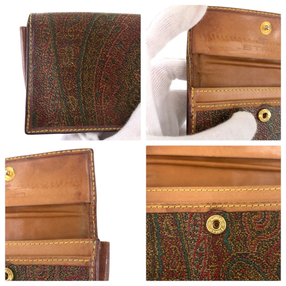 22512
ETRO エトロ ペイズリー ブラウン 茶色 PVC カードケース 名刺入れ 男女兼用 レディース AB1