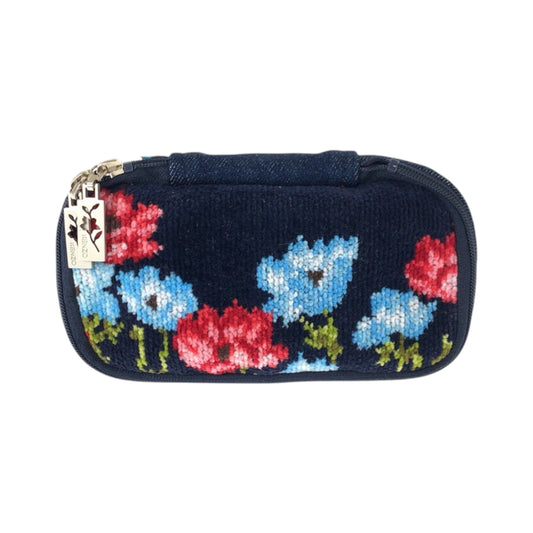 22515
KENZO ケンゾー フラワー ネイビー マルチカラー シルバー金具 デニム ポーチ メイクポーチ 小物入れ レディース ABP2