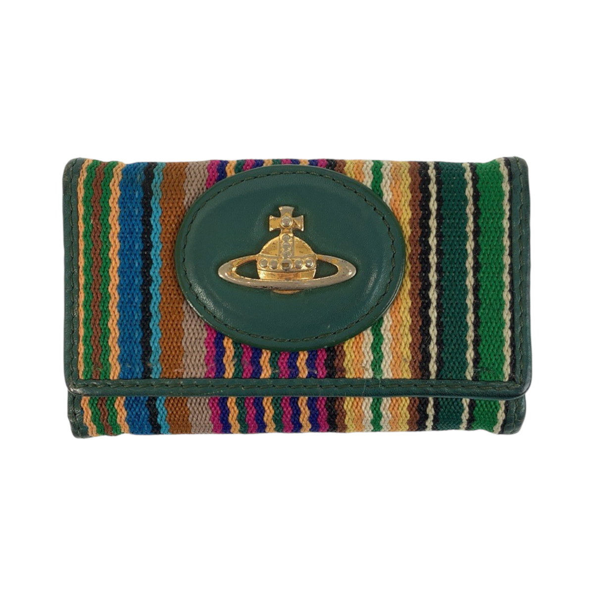 22517
Vivienne Westwood Tartan Multi-color Gold Hardware Canvas / Leather 6-key Case Women's B2