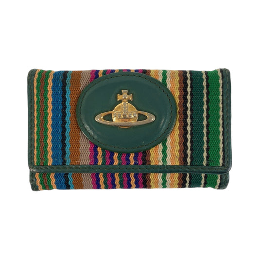22517
Vivienne Westwood ヴィヴィアンウエストウッド タータン柄 マルチカラー ゴールド金具 キャンバス / レザー キーケース 6連 レディース B2
