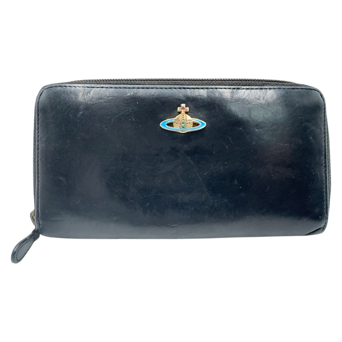 22518
Vivienne Westwood Black Leather Long Wallet Gold Hardware Women's AB2