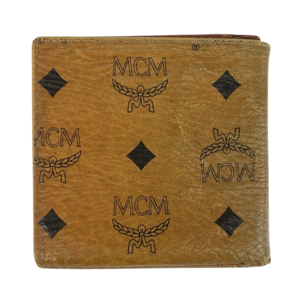 22520
MCM エム シー エム ヴィセトス ブラウン キャメル ゴールド金具 レザー 折財布 コンパクトウォレット レディース B1