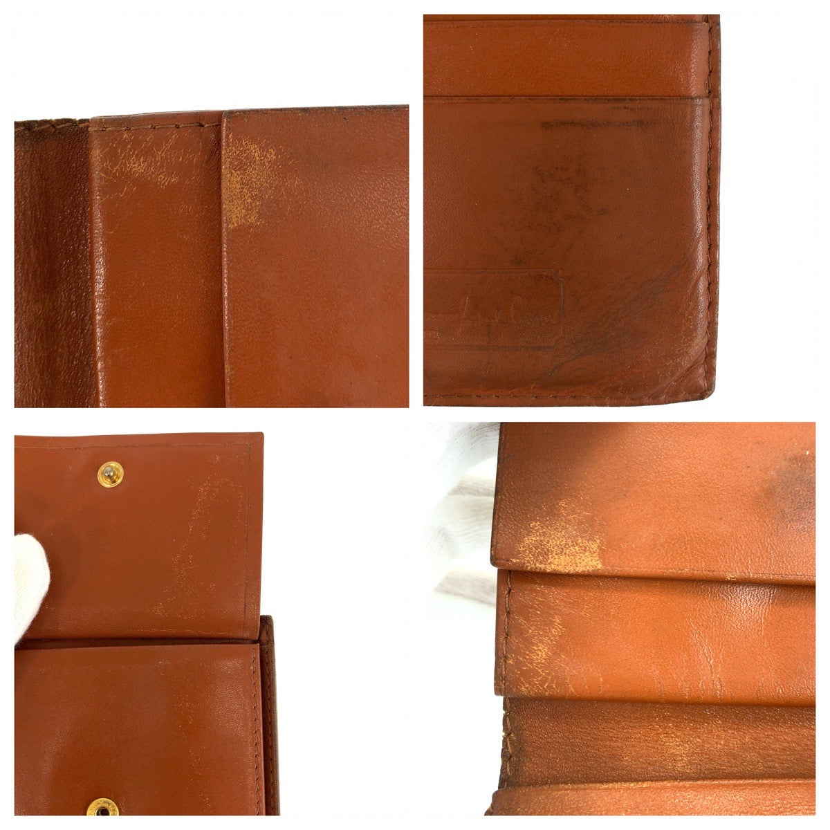 22520
MCM エム シー エム ヴィセトス ブラウン キャメル ゴールド金具 レザー 折財布 コンパクトウォレット レディース B1