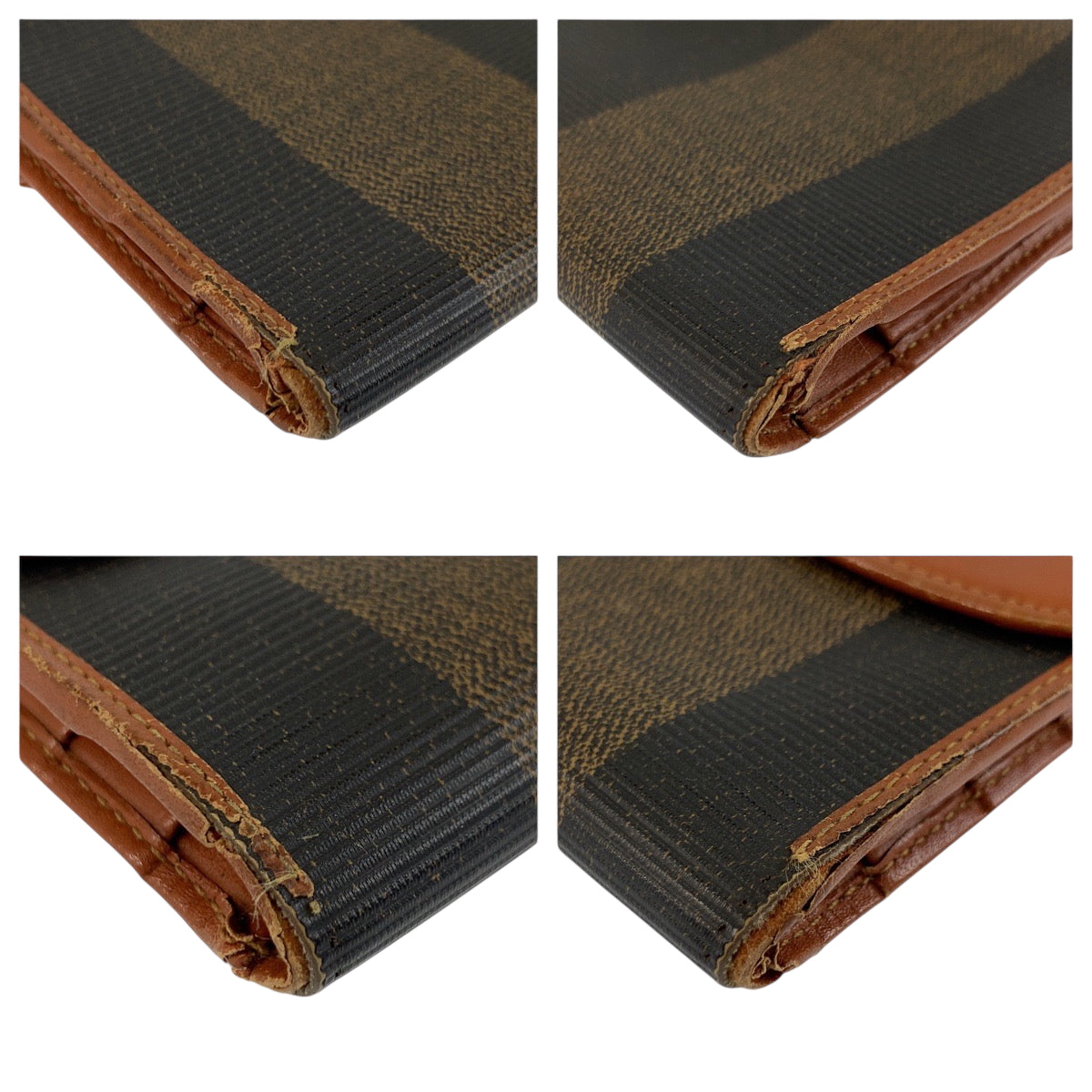22521
FENDI Pecan Brown Canvas / Leather 2804-01339 049 Long Wallet for Women B1