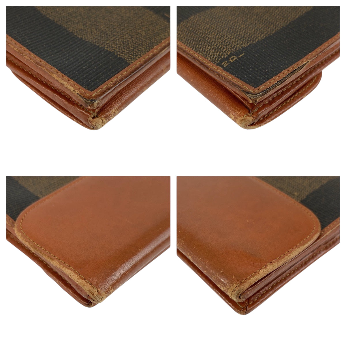 22521
FENDI Pecan Brown Canvas / Leather 2804-01339 049 Long Wallet for Women B1