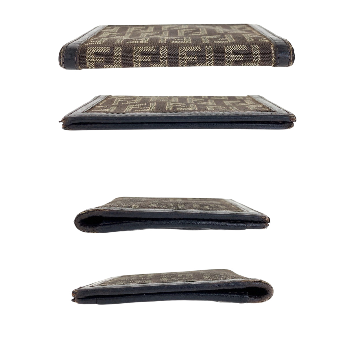 22523
FENDI Zucca pattern Brown Beige Canvas / Leather 8M0057 Card Case Pass Case Unisex Women's B1