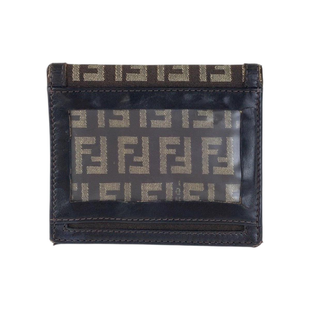 22523
FENDI Zucca pattern Brown Beige Canvas / Leather 8M0057 Card Case Pass Case Unisex Women's B1