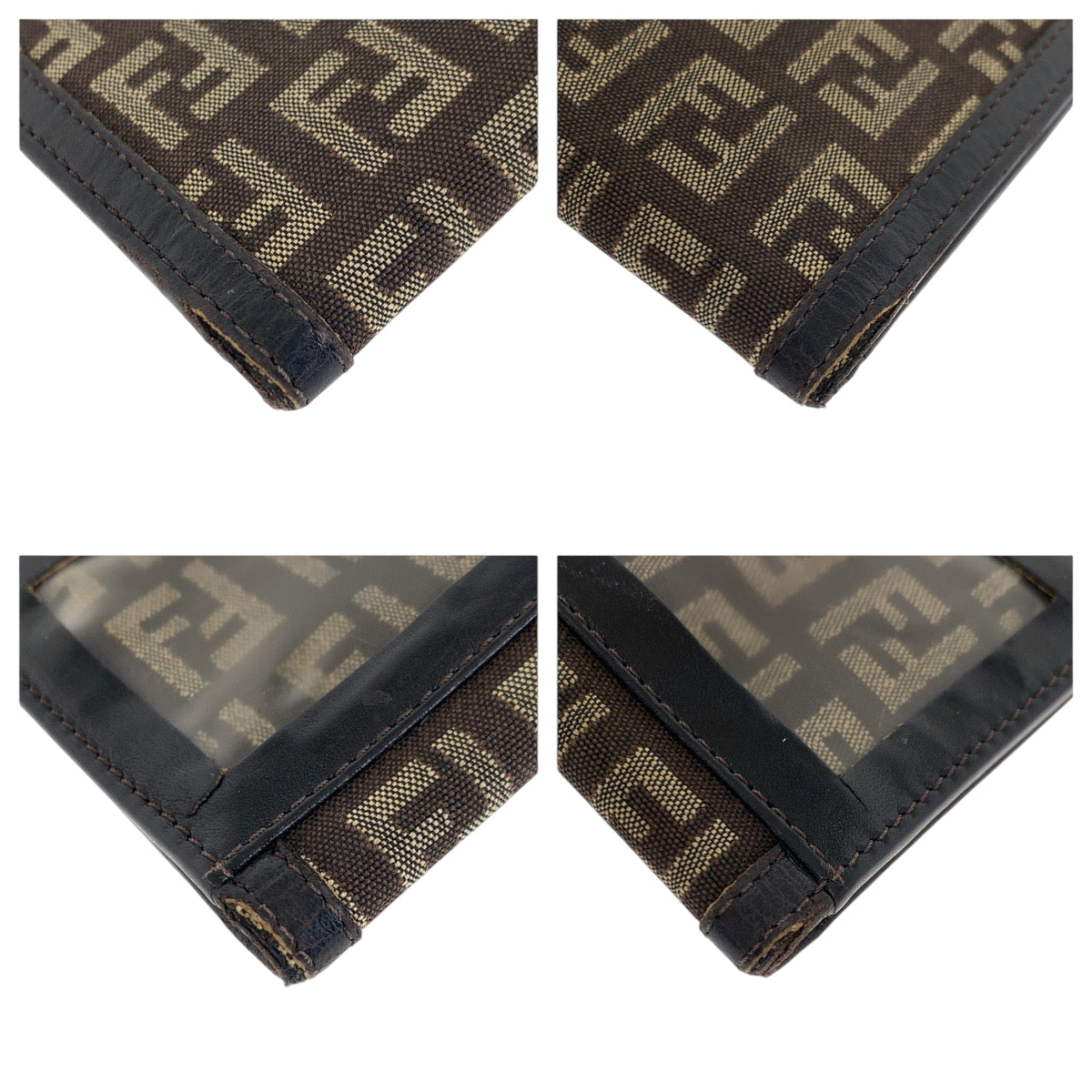 22523
FENDI Zucca pattern Brown Beige Canvas / Leather 8M0057 Card Case Pass Case Unisex Women's B1
