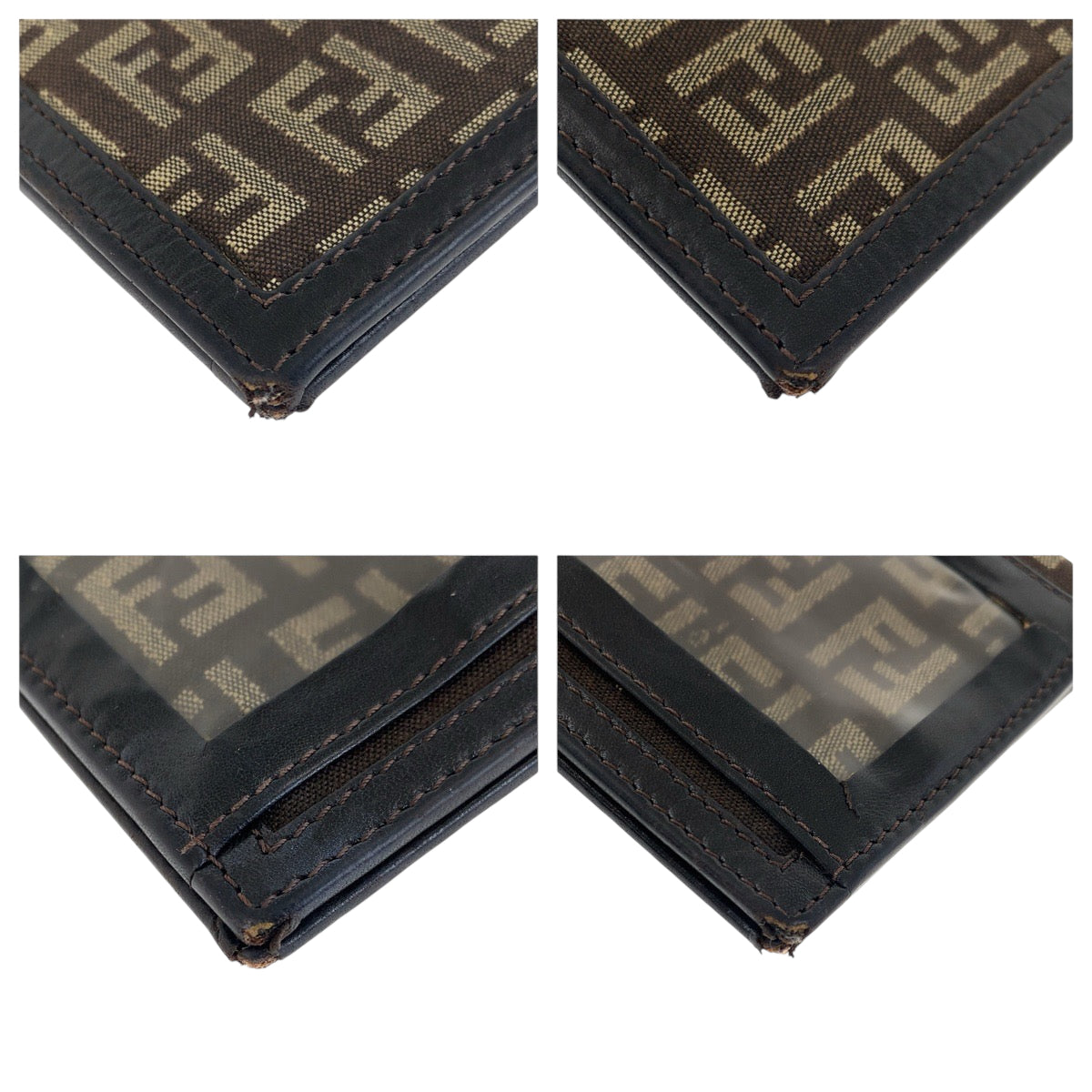 22523
FENDI Zucca pattern Brown Beige Canvas / Leather 8M0057 Card Case Pass Case Unisex Women's B1