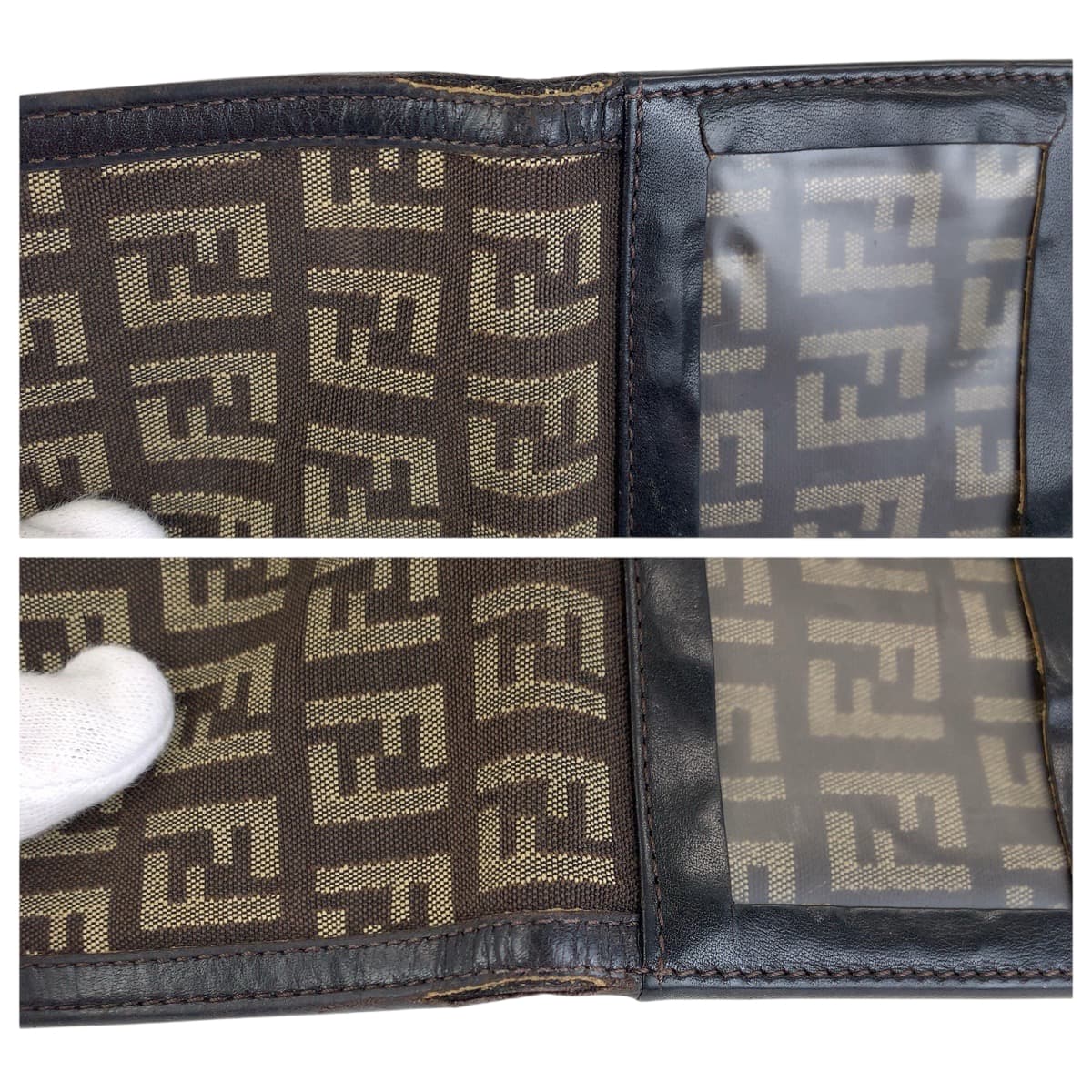 22523
FENDI Zucca pattern Brown Beige Canvas / Leather 8M0057 Card Case Pass Case Unisex Women's B1