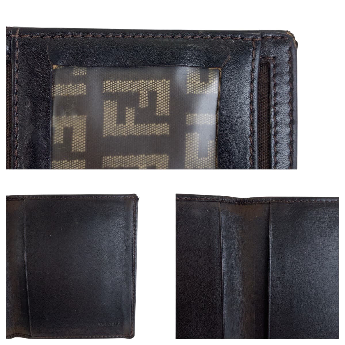 22523
FENDI Zucca pattern Brown Beige Canvas / Leather 8M0057 Card Case Pass Case Unisex Women's B1