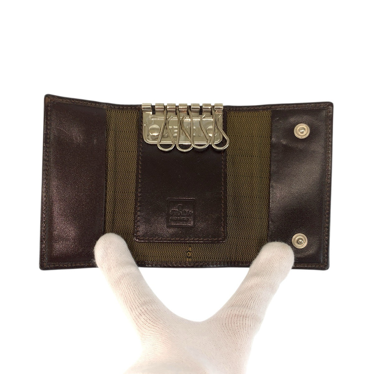 22524
FENDI フェンディ ズッカ 6連 ブラウン キャンバス / レザー 2556 10163 099 キーケース 男女兼用 レディース ABP3