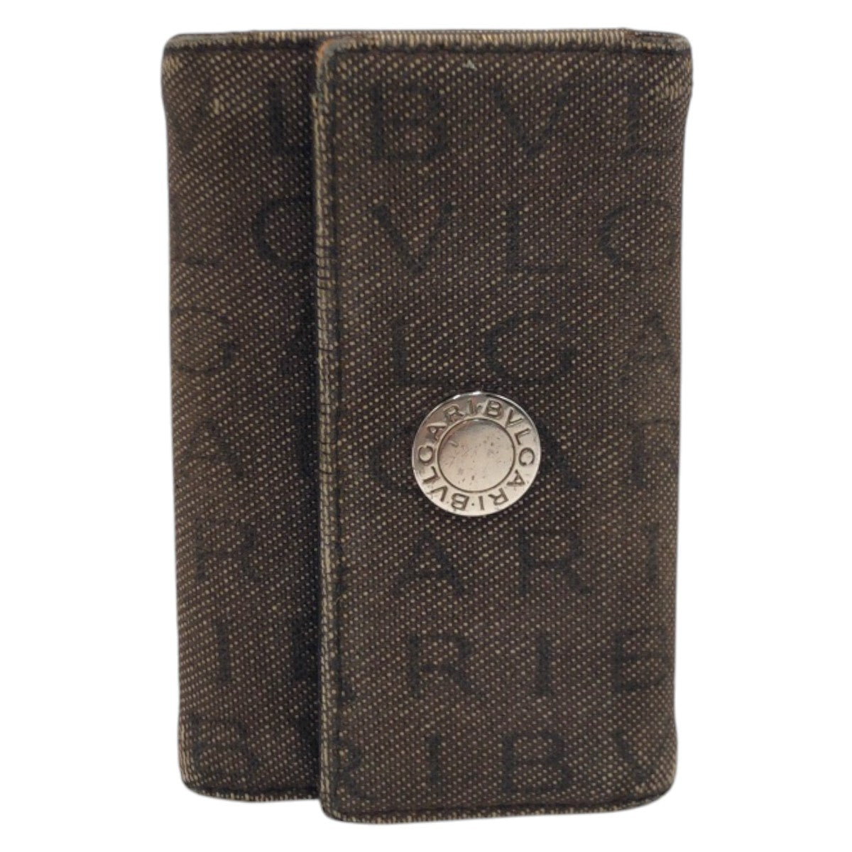 22525
BVLGARI ブルガリ ロゴマニア ブラウン シルバー金具 キャンバス キーケース 男女兼用 レディース B1