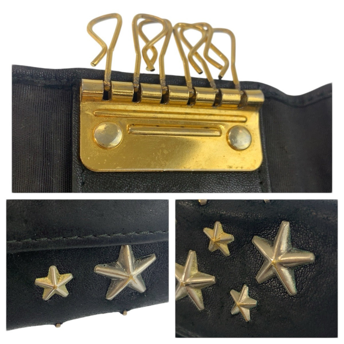 22526
JIMMY CHOO ジミーチュウ スタースタッズ ネプチューン 6連 ブラック 黒 レザー キーケース 男女兼用 レディース AB1