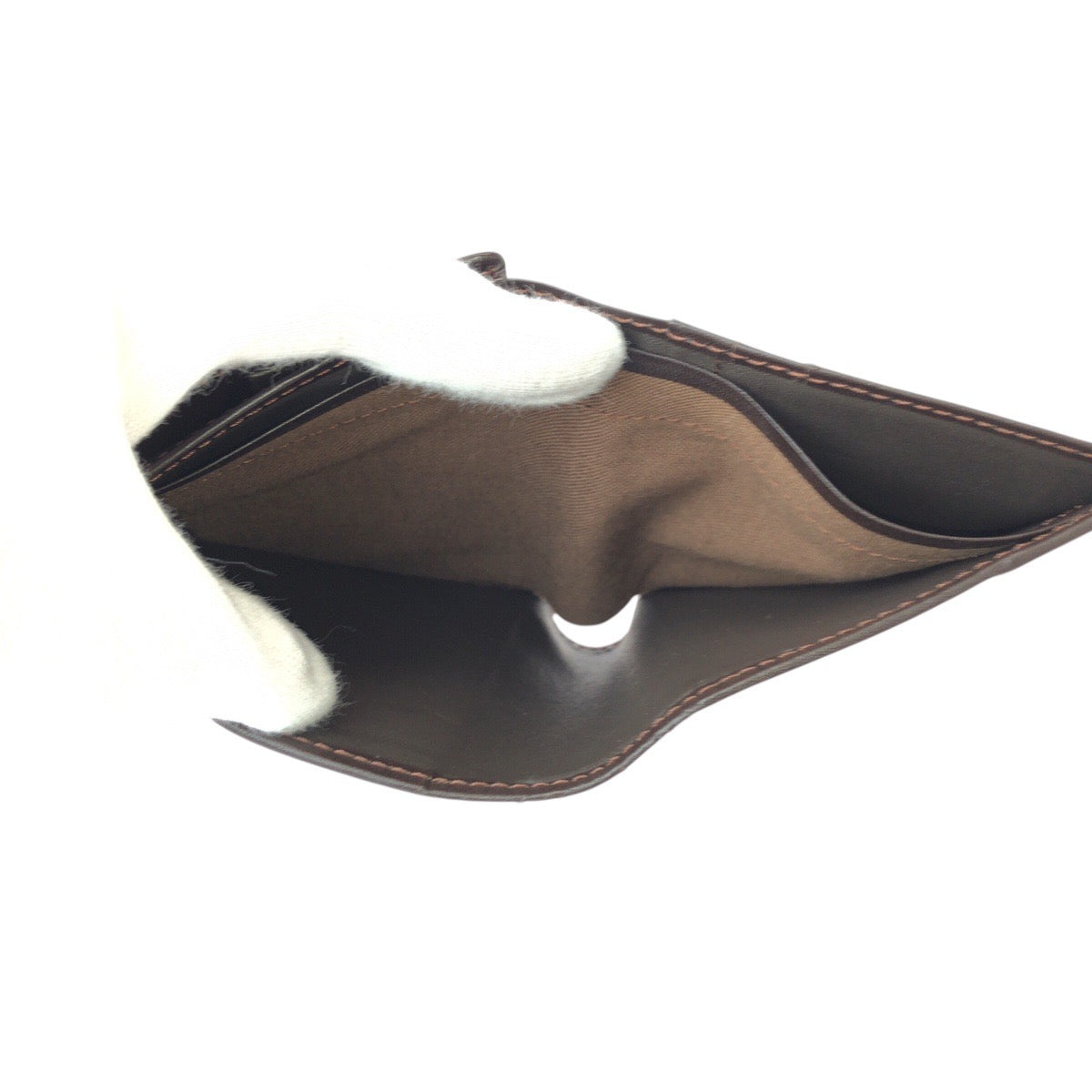 22528
NINA RICCI Brown Khaki Gold Hardware Leather Bi-fold Wallet Compact Wallet Women's ABP1