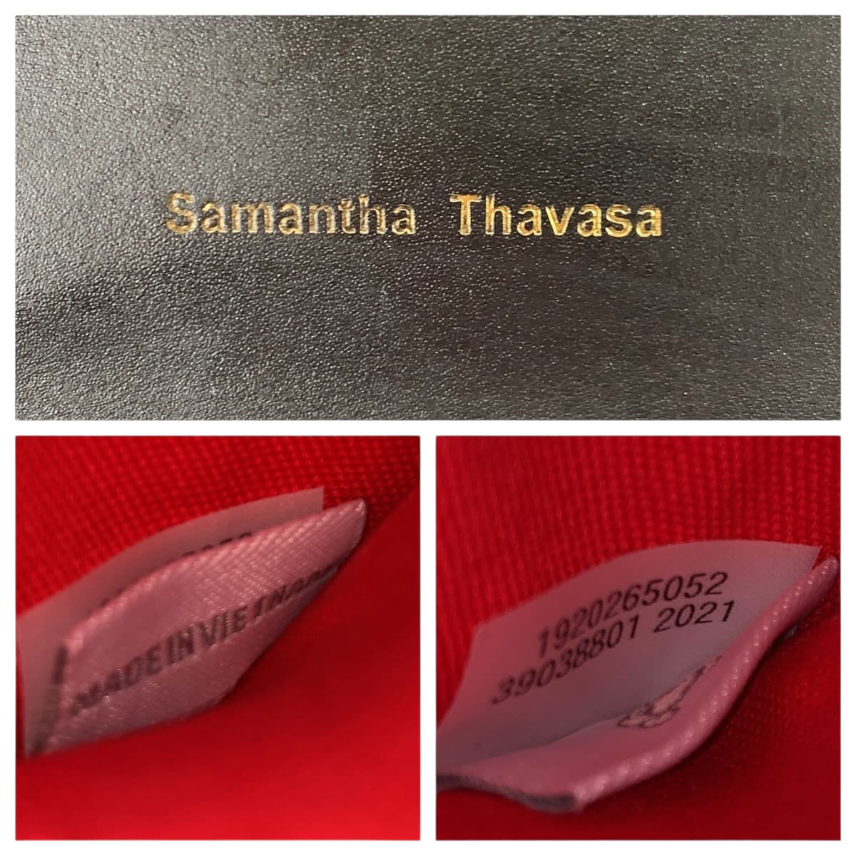 22529
Samantha Thavasa サマンサタバサ ビジュー ブラック 黒 ゴールド金具 レザー 折財布 コンパクトウォレット レディース ABP1