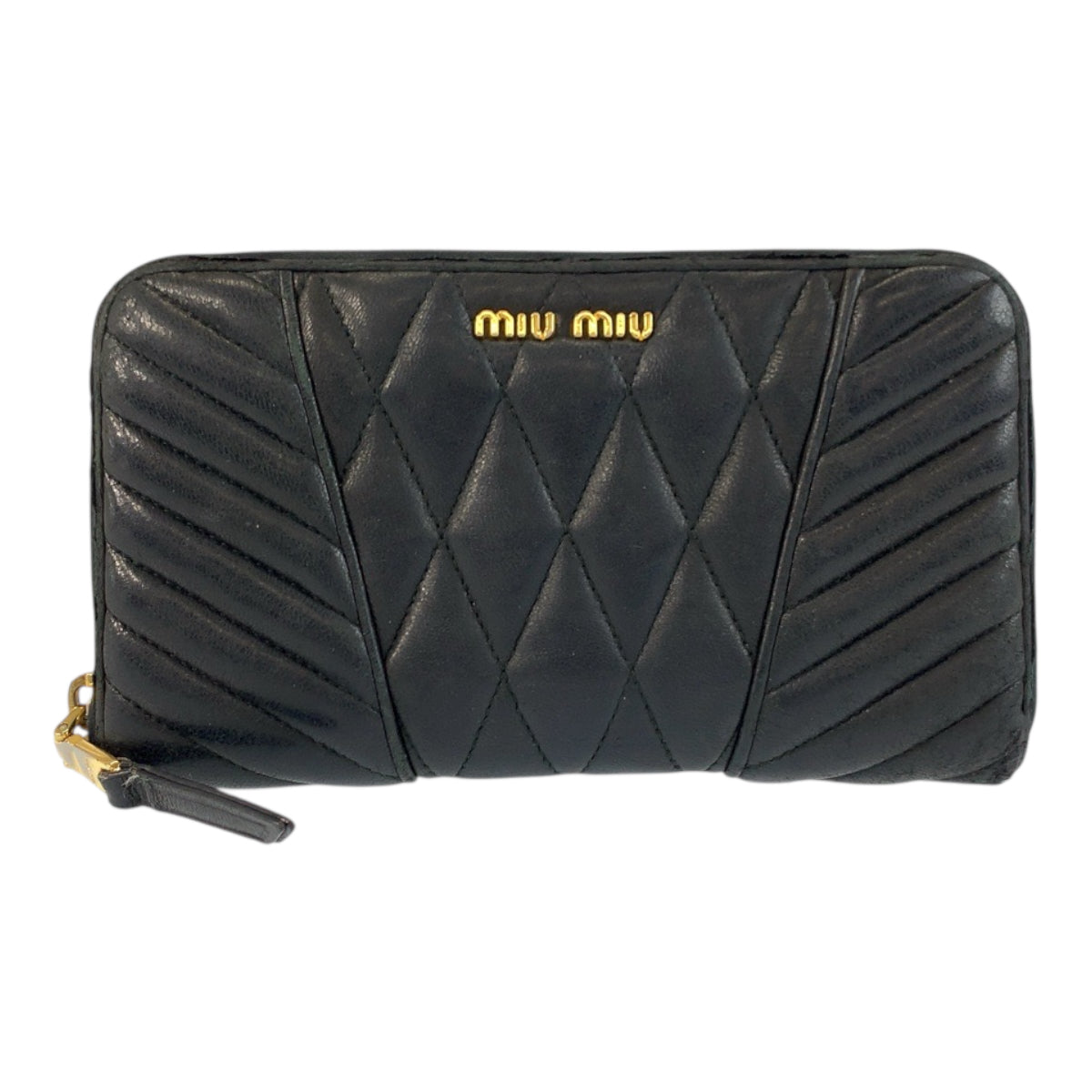 22530
MIUMIU ミュウミュウ ナッパバイカー ブラック 黒 ゴールド金具 レザー 長財布 ロングウォレット レディース B2