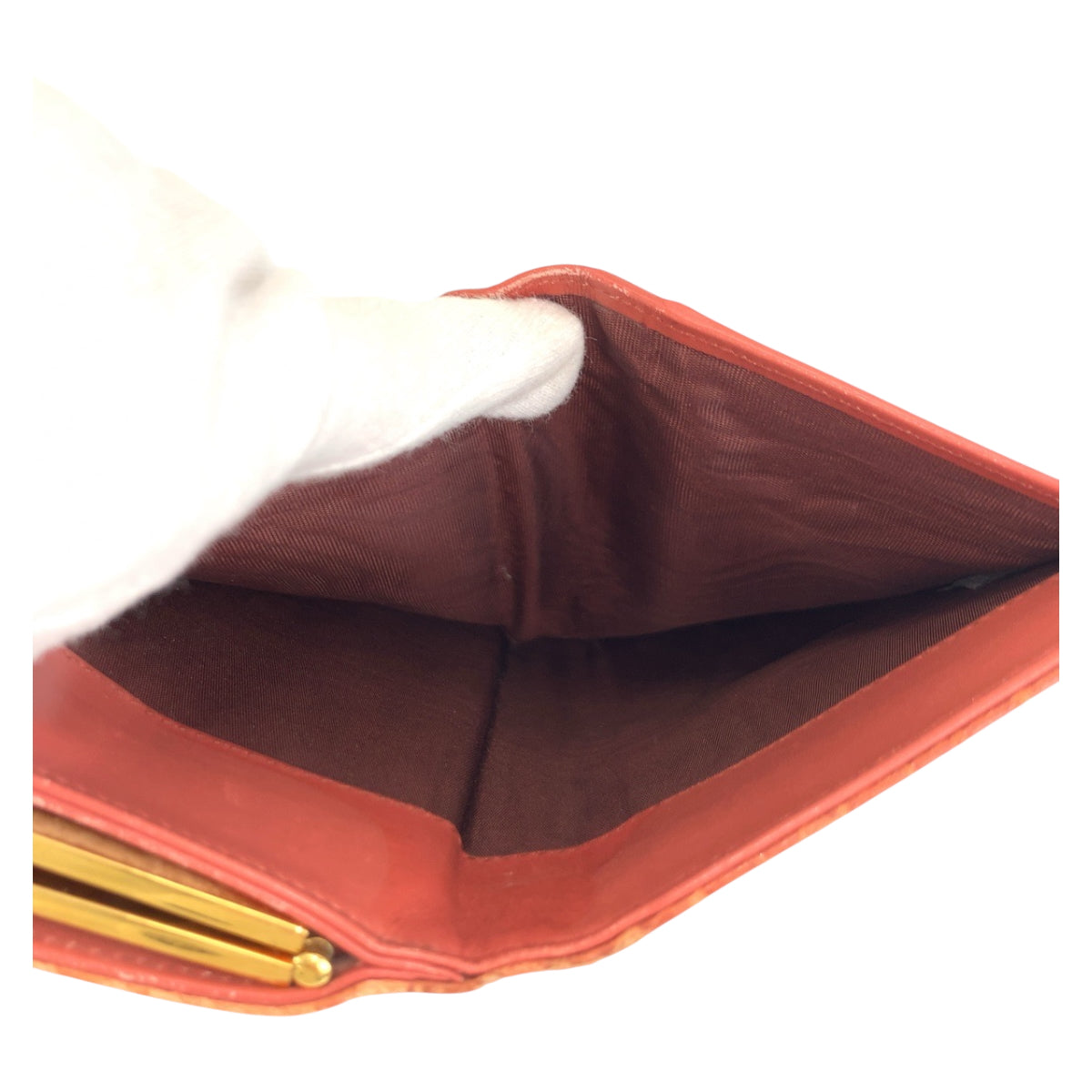 22531
MIUMIU Embossed Pink Beige Gold Hardware Leather 107 Folded Wallet Compact Wallet Women's AB2