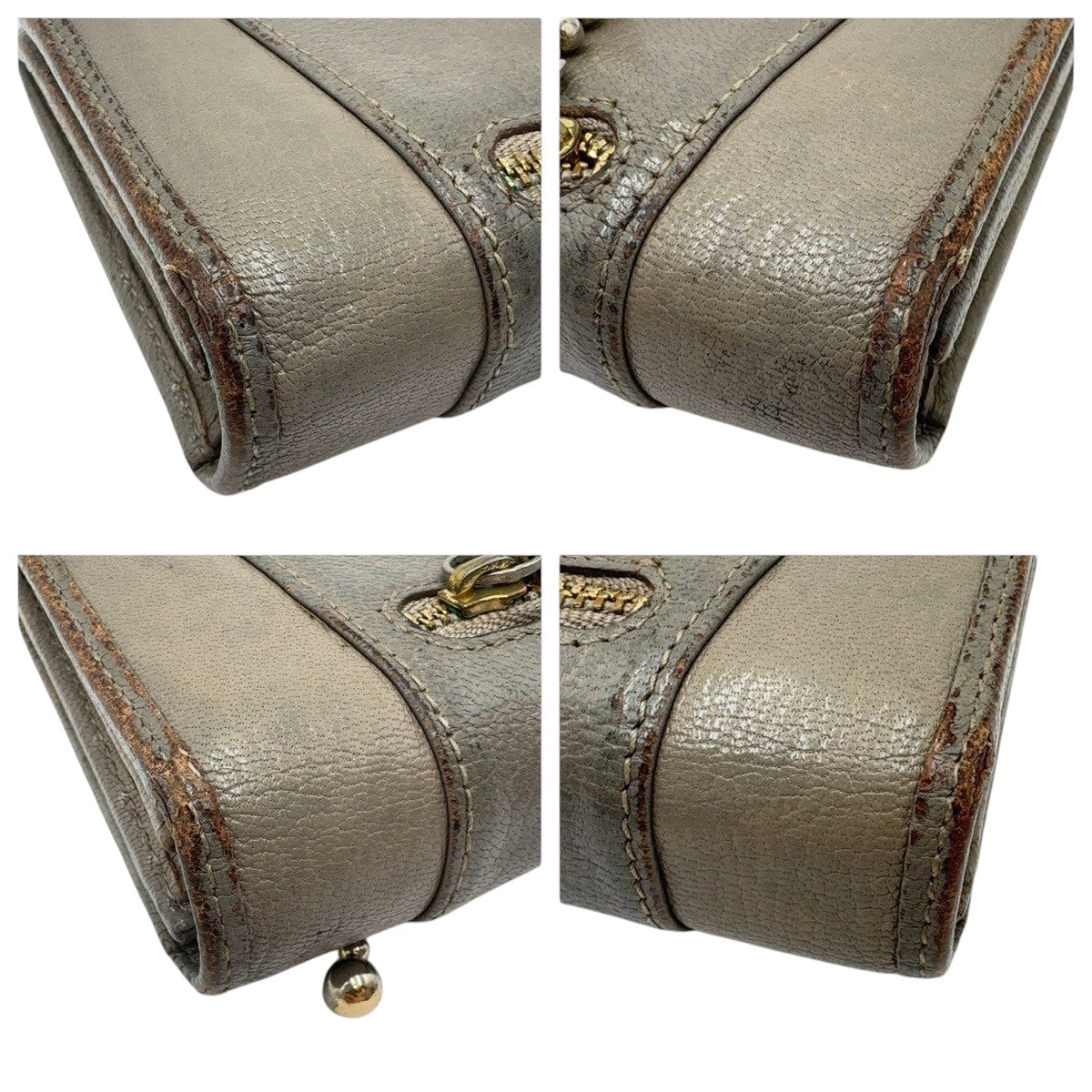 22533
Anya Hindmarch Khaki Gold Hardware Leather Long Wallet for Women B1