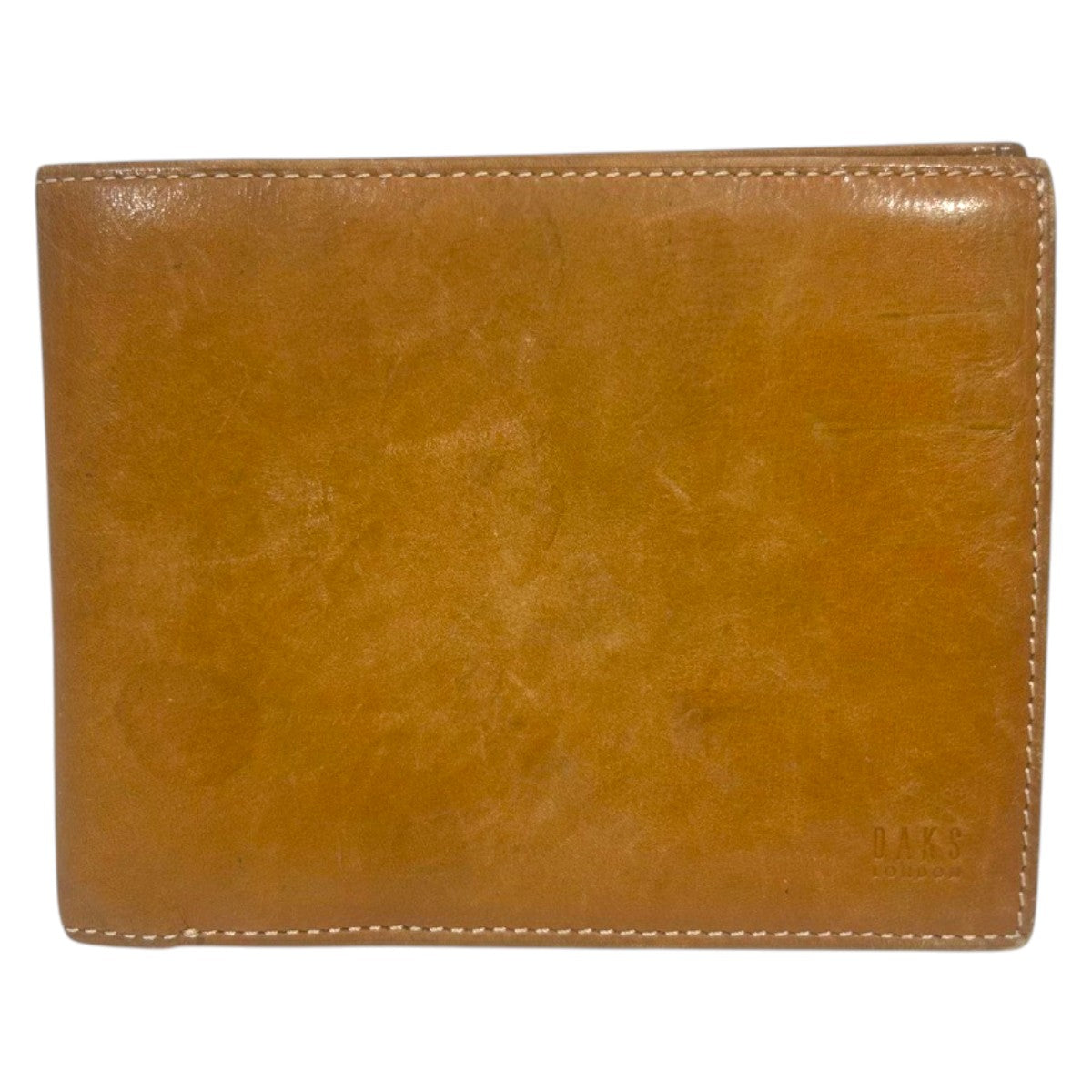 22534
DAKS ダックス ブラウン レザー 二つ折り財布 折り財布 コンパクトウォレット メンズ B1