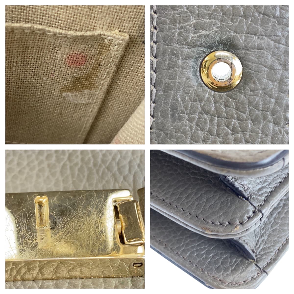 22536
GUCCI グッチ インターロッキング グレー ゴールド金具 レザー 510304 ショルダーバッグ チェーンショルダーバッグ レディース ABP56