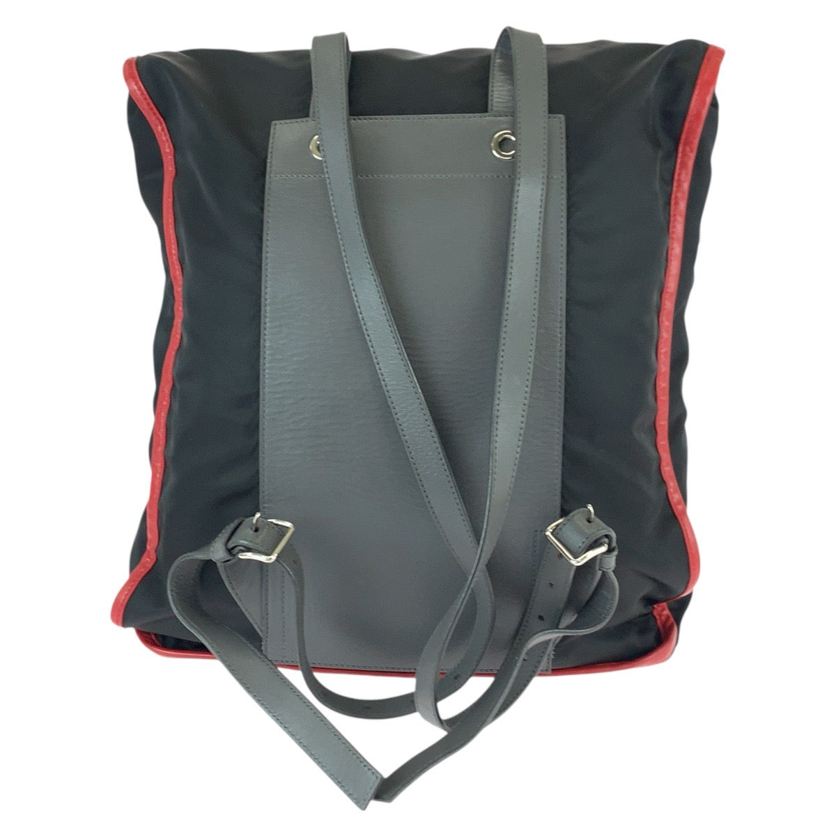 22538
PRADA プラダ テスート 三角ロゴプレート 2way ブラック レッド グレー シルバー金具 ナイロン / レザー リュック・デイパック バックパック トートバッグ メンズ ABP70