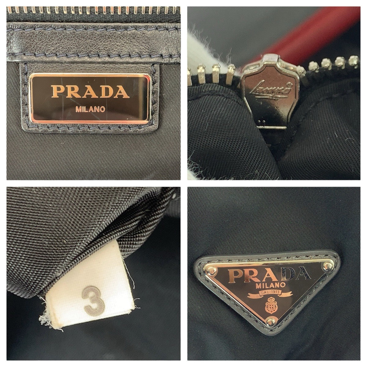 22538
PRADA プラダ テスート 三角ロゴプレート 2way ブラック レッド グレー シルバー金具 ナイロン / レザー リュック・デイパック バックパック トートバッグ メンズ ABP70