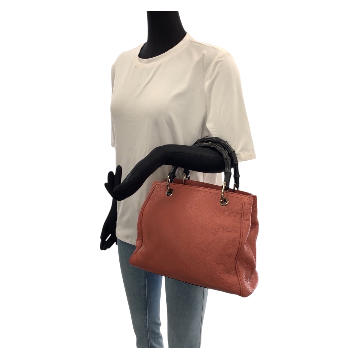 22539
GUCCI グッチ バンブー ピンク ゴールド金具 レザー 336032 トートバッグ ハンドバッグ レディース ABP45