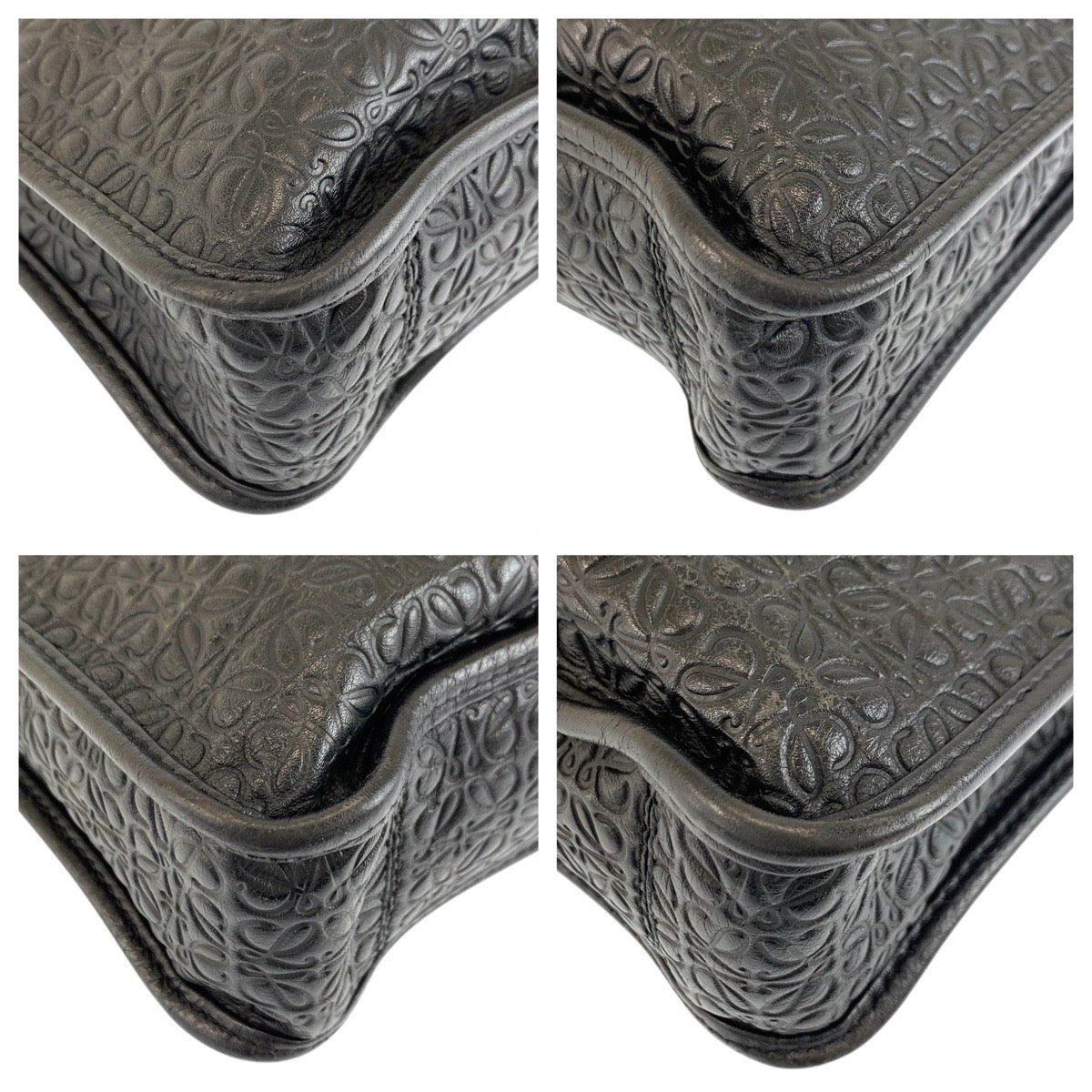 22543
LOEWE ロエベ リピートアナグラム ブラック 黒 シルバー金具 レザー ビジネスバッグ ブリーフケース メンズ ABP40