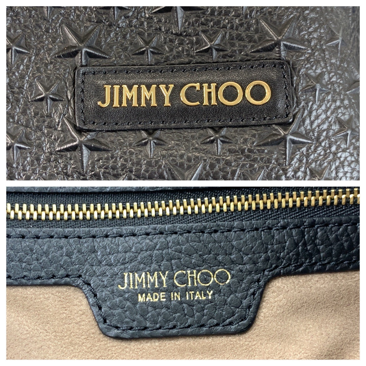 22544
JIMMY CHOO ジミーチュウ スタースタッズ ピムリコ ブラック 黒 ゴールド金具 レザー トートバッグ ショルダーバッグ レディース ABP40