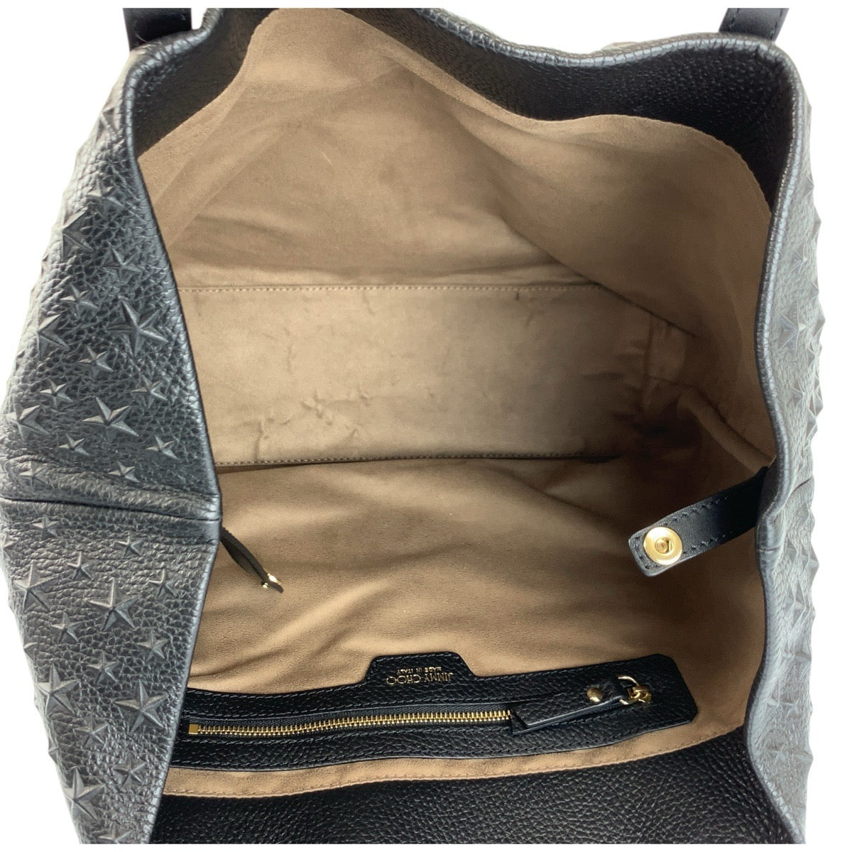 22544
JIMMY CHOO ジミーチュウ スタースタッズ ピムリコ ブラック 黒 ゴールド金具 レザー トートバッグ ショルダーバッグ レディース ABP40