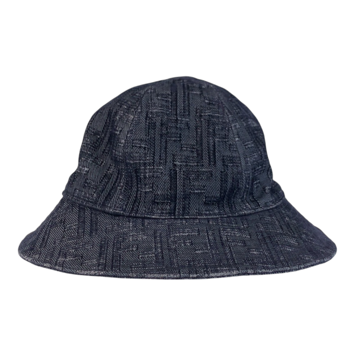 22547
FENDI Zucca Size M Navy Cotton / Polyester Bucket Hat Ladies A38
