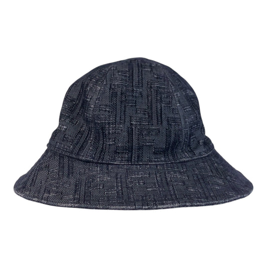 22547
FENDI フェンディ ズッカ サイズM ネイビー コットン / ポリエステル バケットハット レディース A38